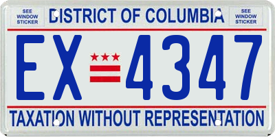 DC license plate EX4347