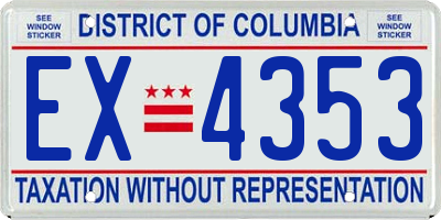 DC license plate EX4353