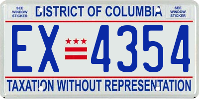 DC license plate EX4354