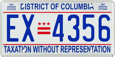 DC license plate EX4356