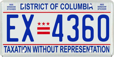 DC license plate EX4360
