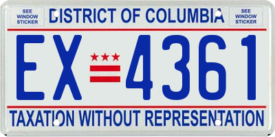 DC license plate EX4361