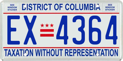DC license plate EX4364