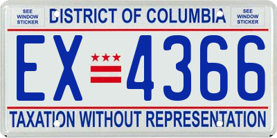 DC license plate EX4366