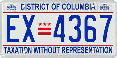 DC license plate EX4367