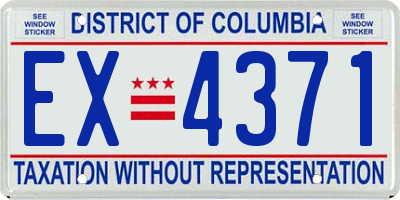 DC license plate EX4371