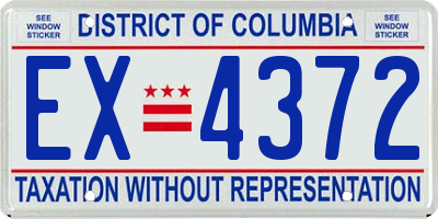 DC license plate EX4372