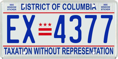 DC license plate EX4377