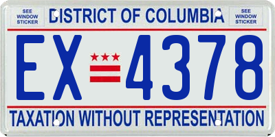 DC license plate EX4378