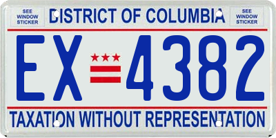 DC license plate EX4382