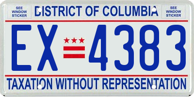 DC license plate EX4383