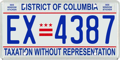 DC license plate EX4387