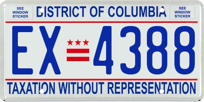 DC license plate EX4388