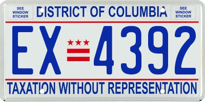 DC license plate EX4392