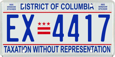 DC license plate EX4417