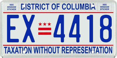 DC license plate EX4418
