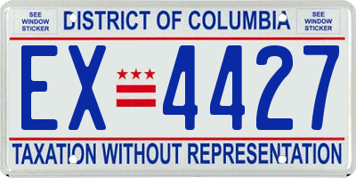 DC license plate EX4427