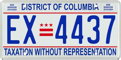 DC license plate EX4437