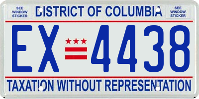 DC license plate EX4438