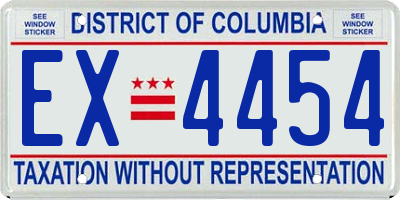 DC license plate EX4454