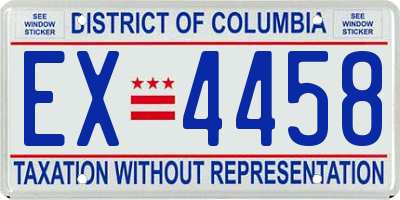 DC license plate EX4458