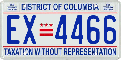 DC license plate EX4466