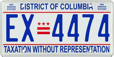 DC license plate EX4474