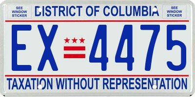 DC license plate EX4475
