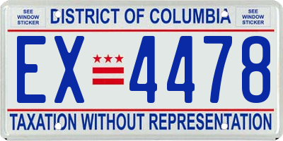 DC license plate EX4478