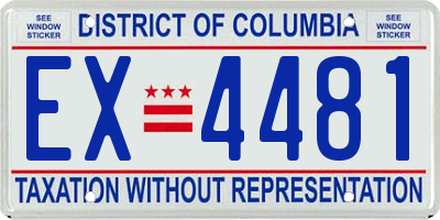 DC license plate EX4481