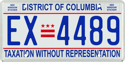 DC license plate EX4489