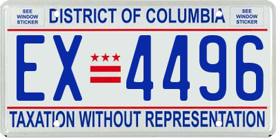 DC license plate EX4496