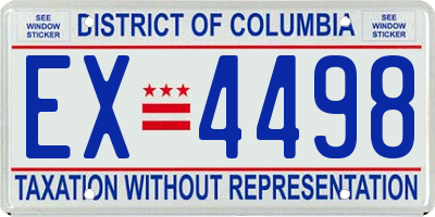 DC license plate EX4498