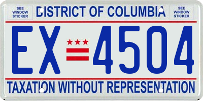 DC license plate EX4504