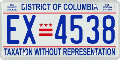 DC license plate EX4538