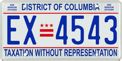 DC license plate EX4543