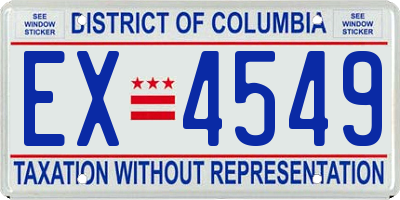 DC license plate EX4549