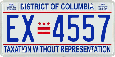 DC license plate EX4557