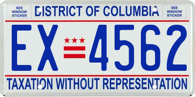 DC license plate EX4562