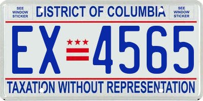 DC license plate EX4565