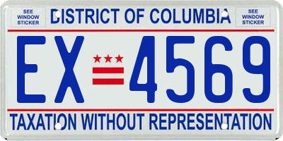 DC license plate EX4569