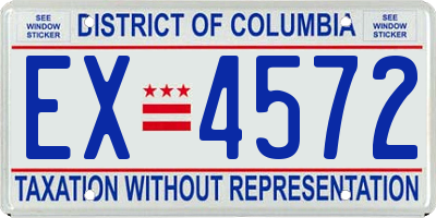 DC license plate EX4572