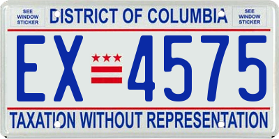 DC license plate EX4575