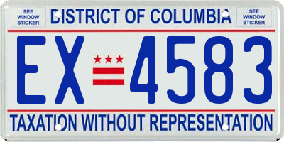 DC license plate EX4583