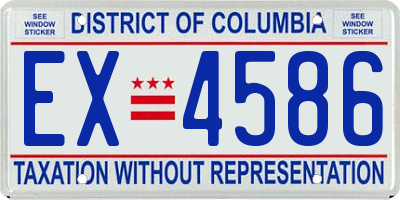 DC license plate EX4586