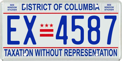 DC license plate EX4587