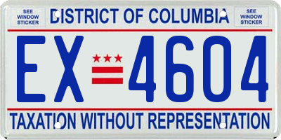 DC license plate EX4604