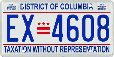 DC license plate EX4608