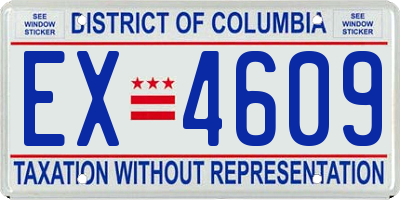 DC license plate EX4609