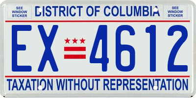 DC license plate EX4612